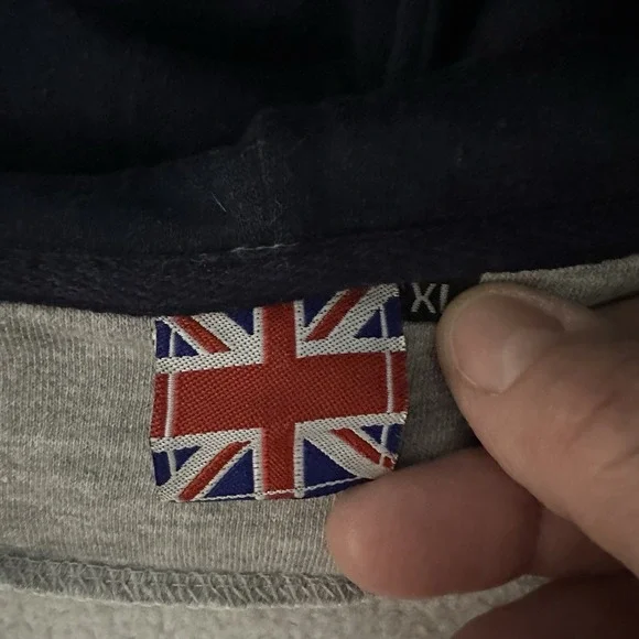 London England Hoodie Full Zip Gray Men's XL Union Jack Flag - Picture 6 of 9